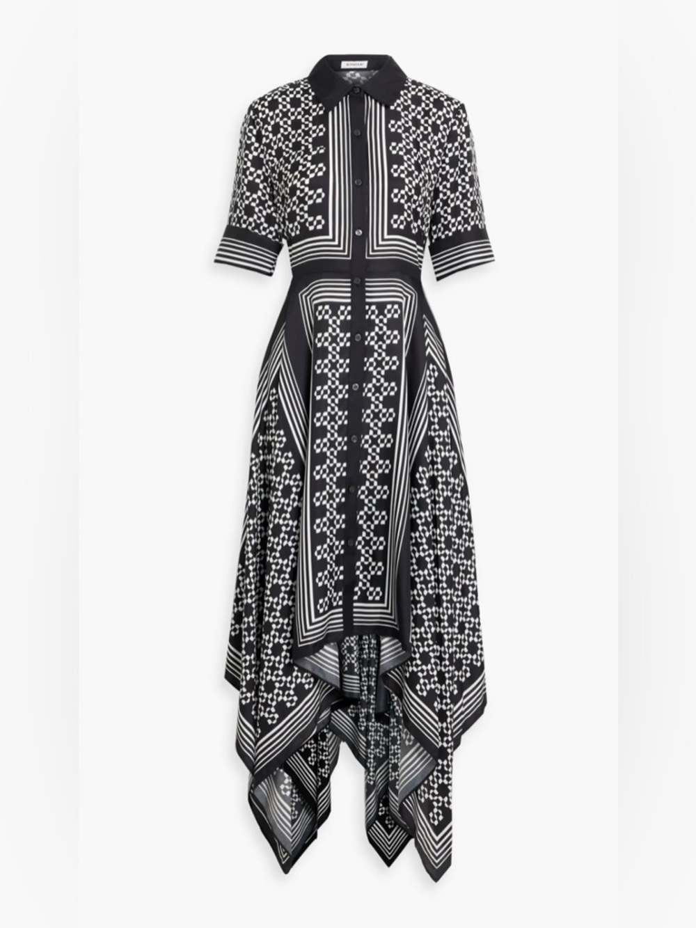 SIMKHAI
Abrielle printed TENCEL™ and silk-blend maxi shirt dress size L- NWT